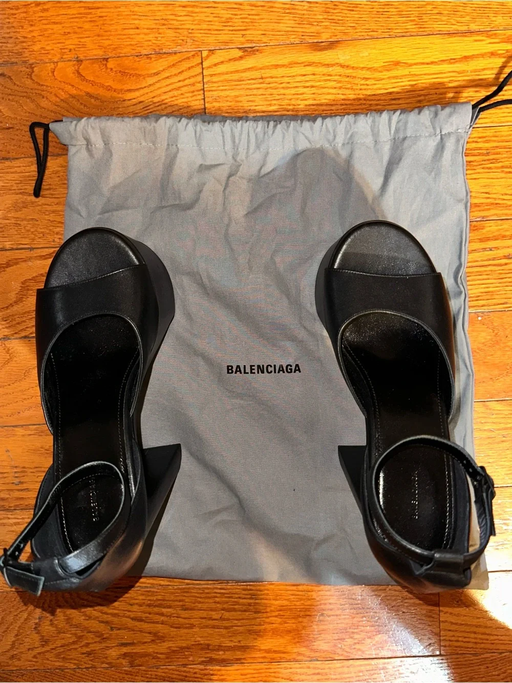 Balenciaga Black Leather Camden Sandal H160 (soft calfskin)